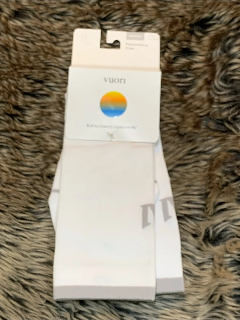 Vuori Performance Crew Sock M 6-8.5 W 8-10.5 White